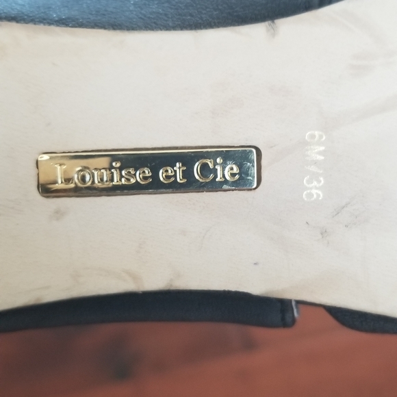 LOUISE ET CIE "Sarmienta" Black Leather Pointy Toe Booties - Size 6 - Picture 7 of 12